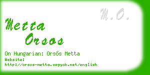 metta orsos business card